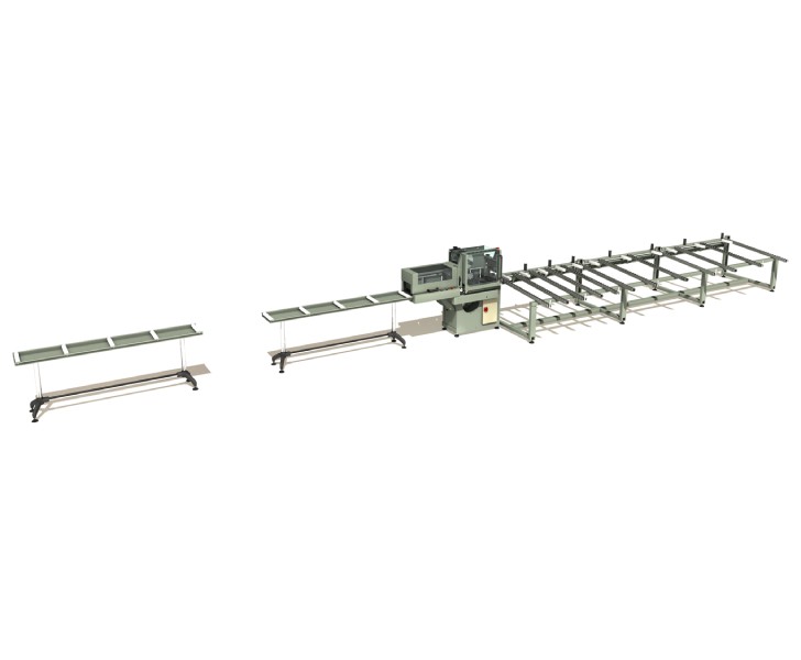 Dual Skin Infeed roller conveyors and unloading magazine Emmegi
